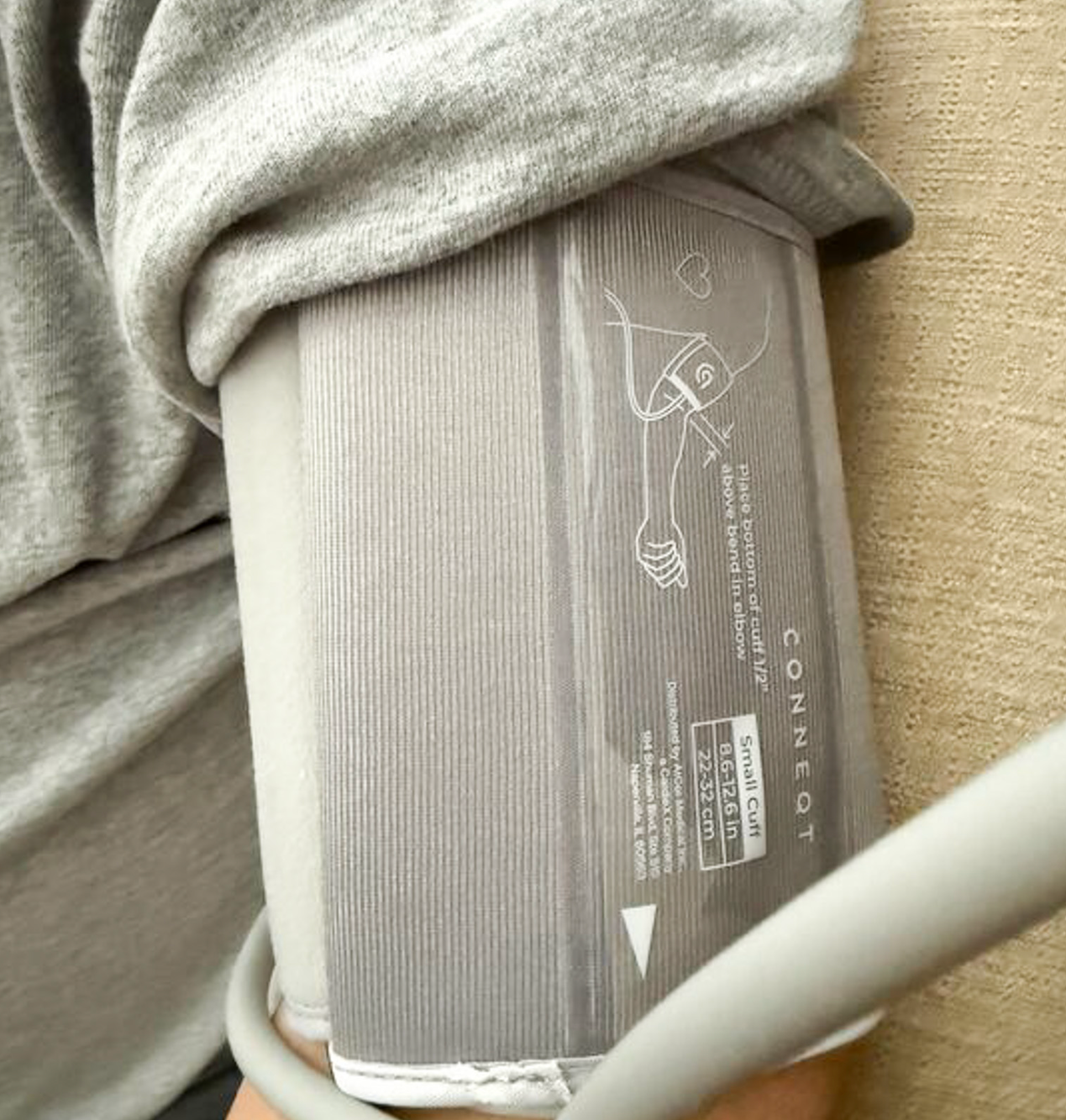 The cuff of the CONNEQT Pulse blood pressure monitor