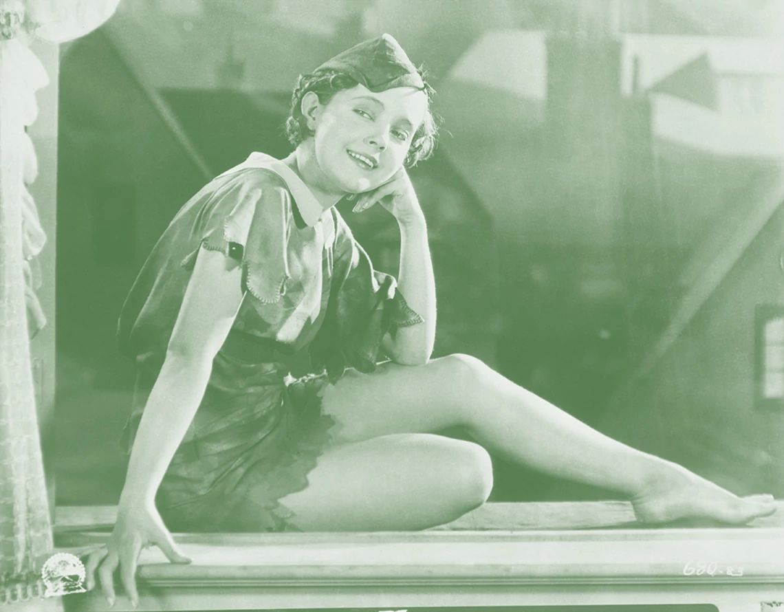 La actriz Betty Bronson como Peter Pan en 1924.