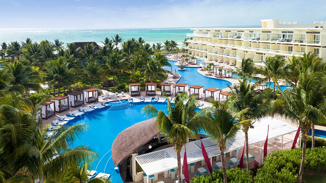 Karisma Hotels & Resorts hotel lagoon palm trees cabanas, Karisma Azul Beach View