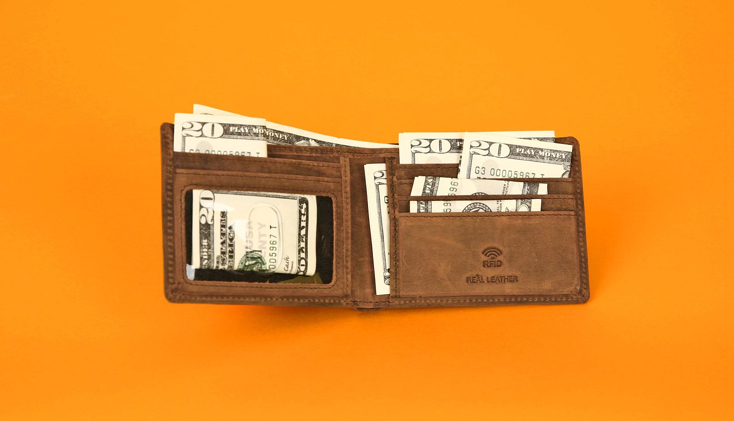 Always Carry cash a wallet with twenty dollar bills inside