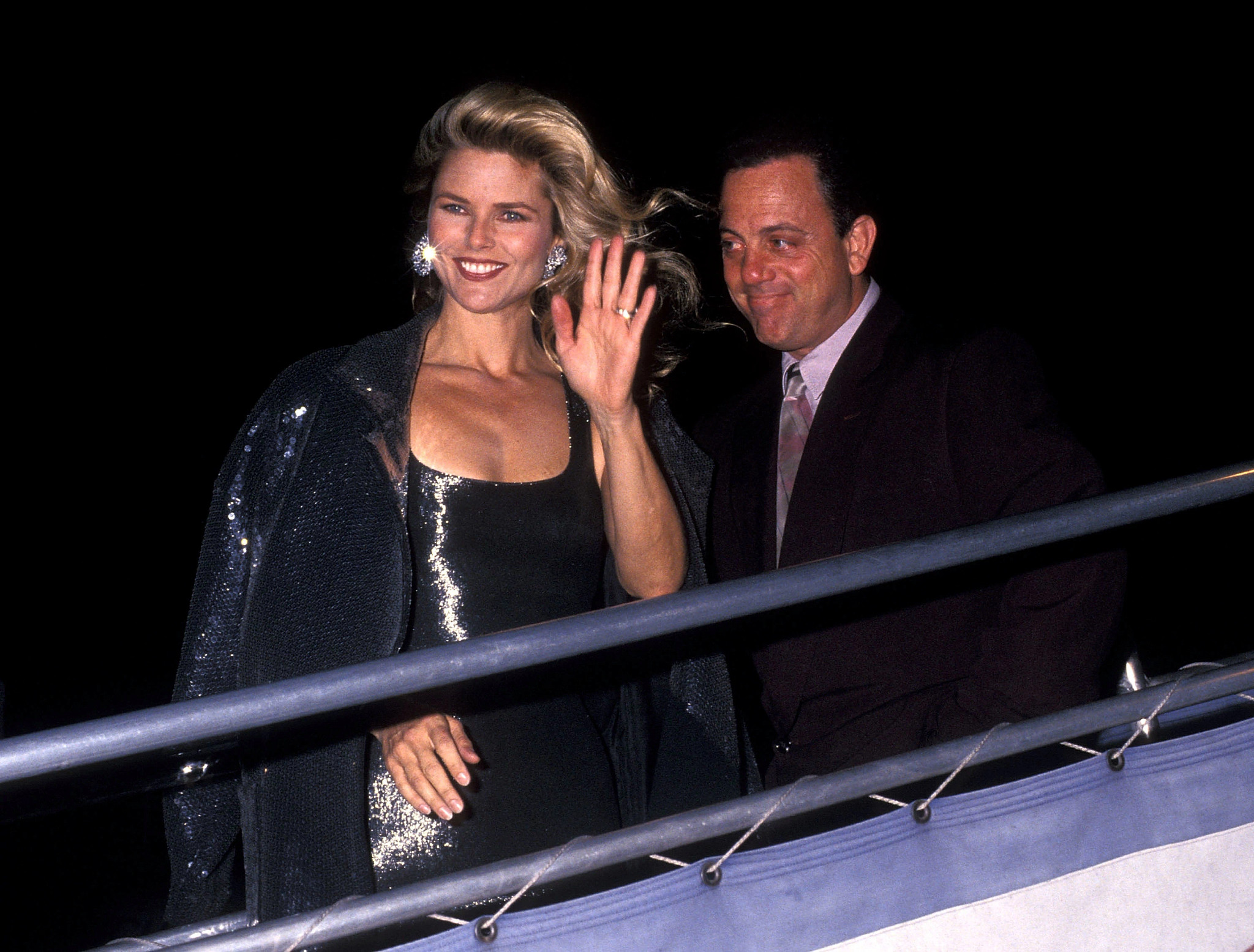 Christie Brinkley and Billy Joel posing together in 1991