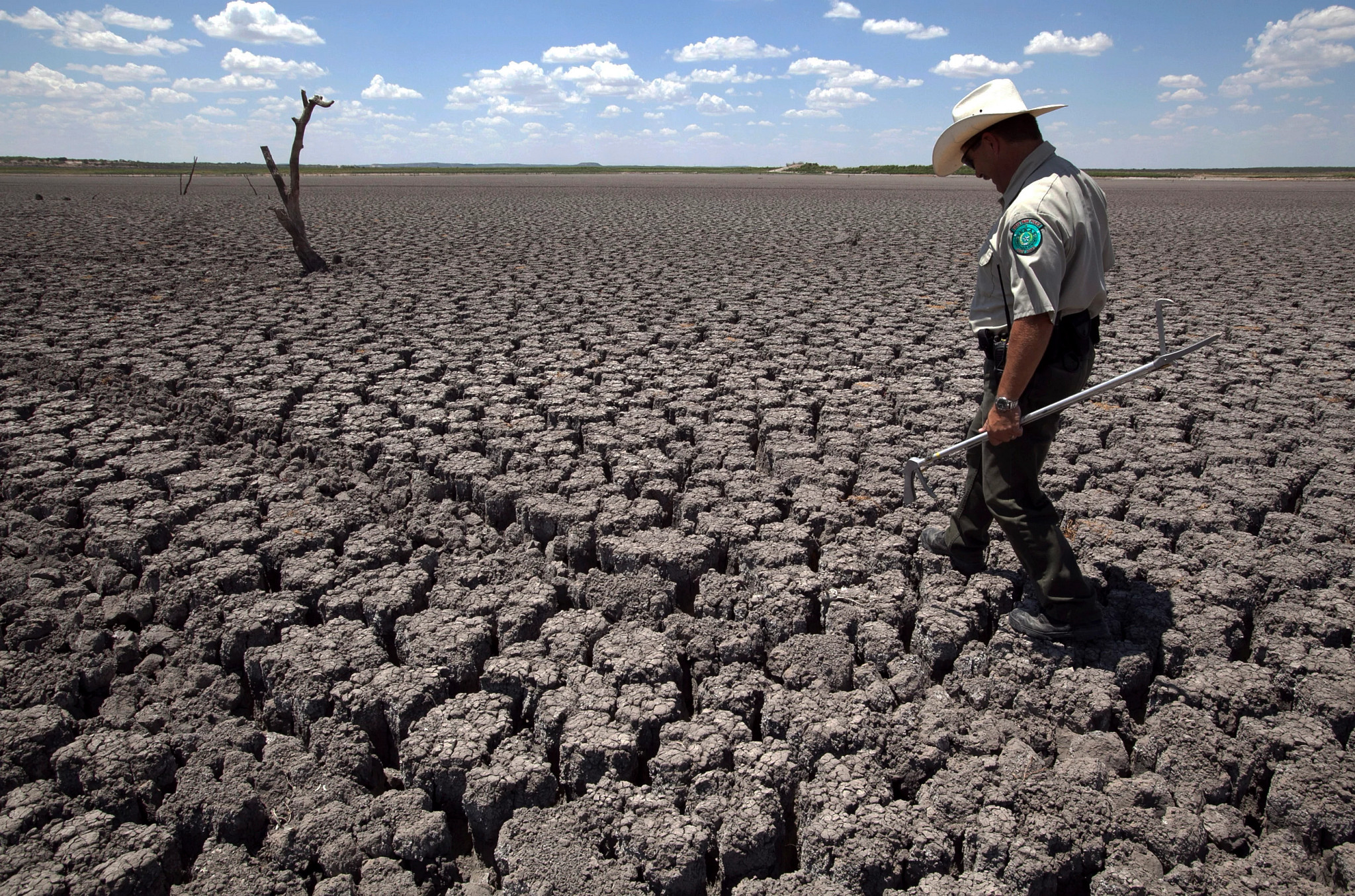 A dry lake bed in San Angelo, Texas