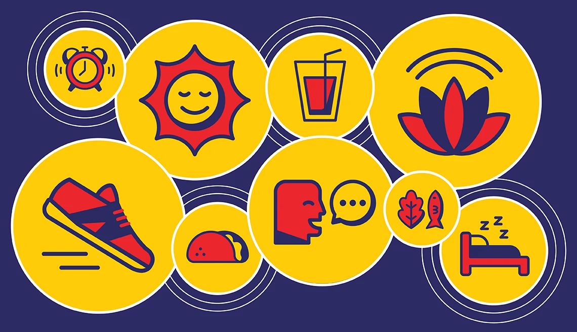 Habits for Healthy Aging illustration of healthy aging habits
