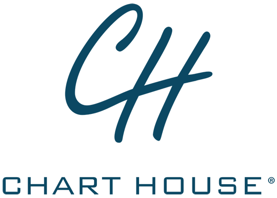 Chart House Restaurant Chart House logo in blue font
