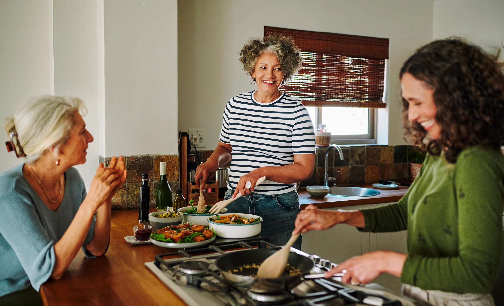 people cooking in a kitchen