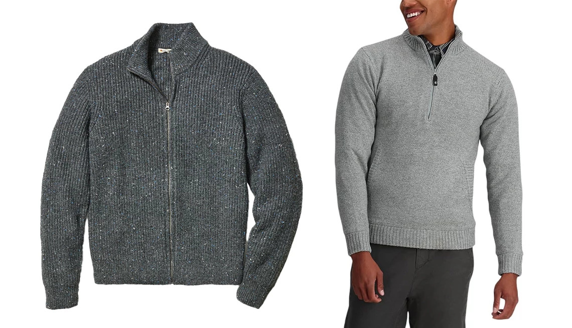 a model wearing a sweater