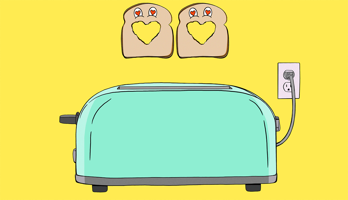 gif illustration of two pieces of bread popping out of toaster, sex, orgasms