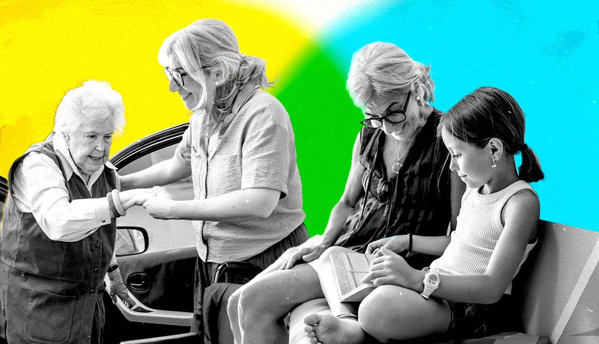 collage of different people caregiving