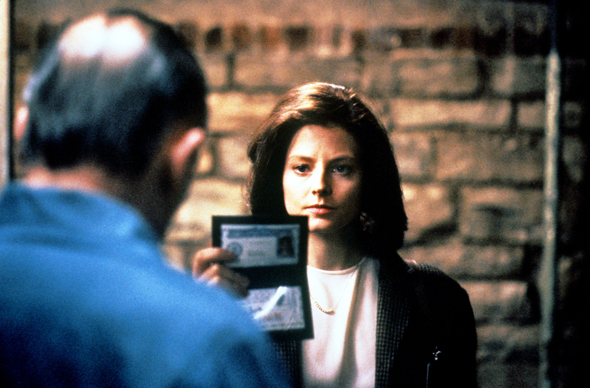 anthony hopkins and jodie foster in a scene from the silence of the lambs