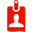 AARP Member Benefits red work id hanging badge logo icon