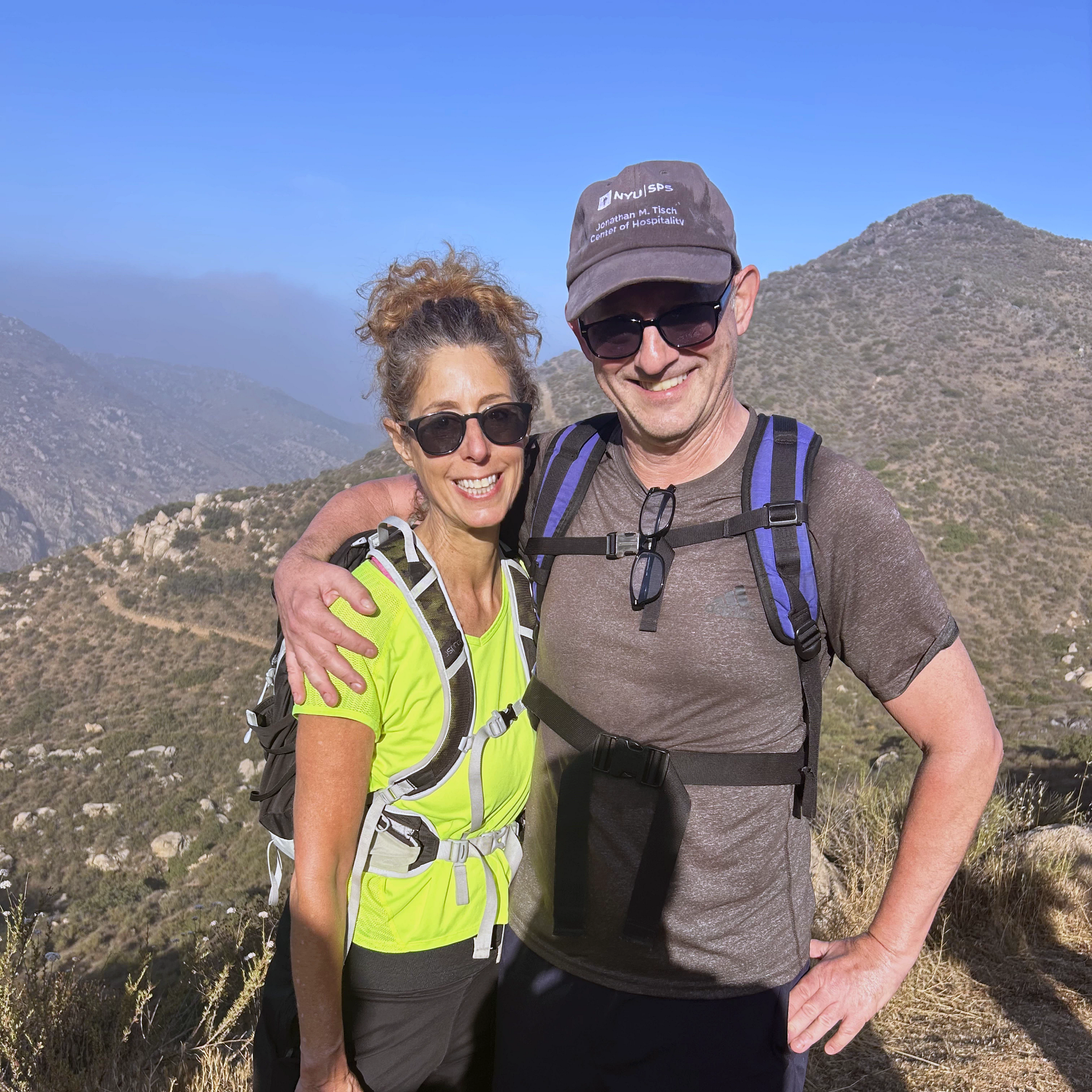 A photo shows story author Melina Bellows and her new love interest, David, 64, enjoying a hike at Rancho La Puerta.