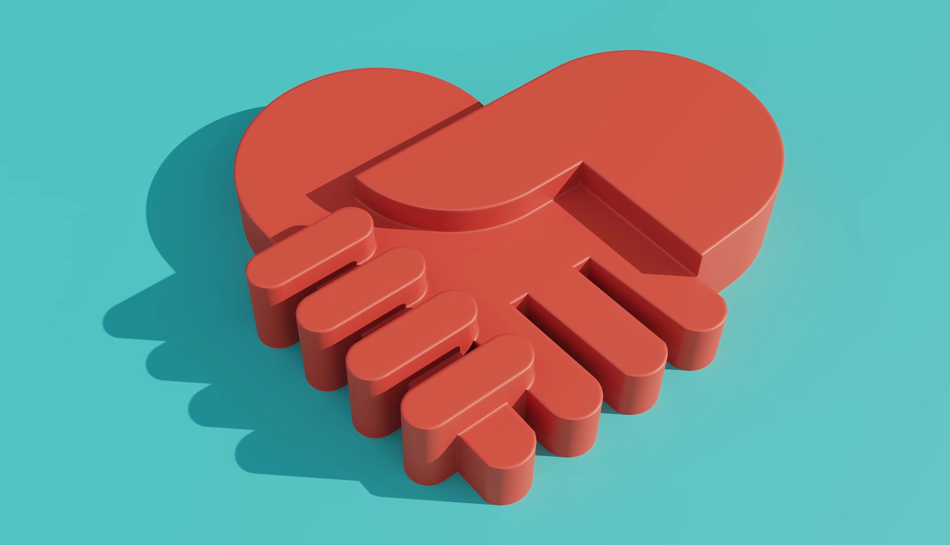 Taking time to prioritize your health while caregiving is critical An illustration of two hands holding to form the shape of a heart