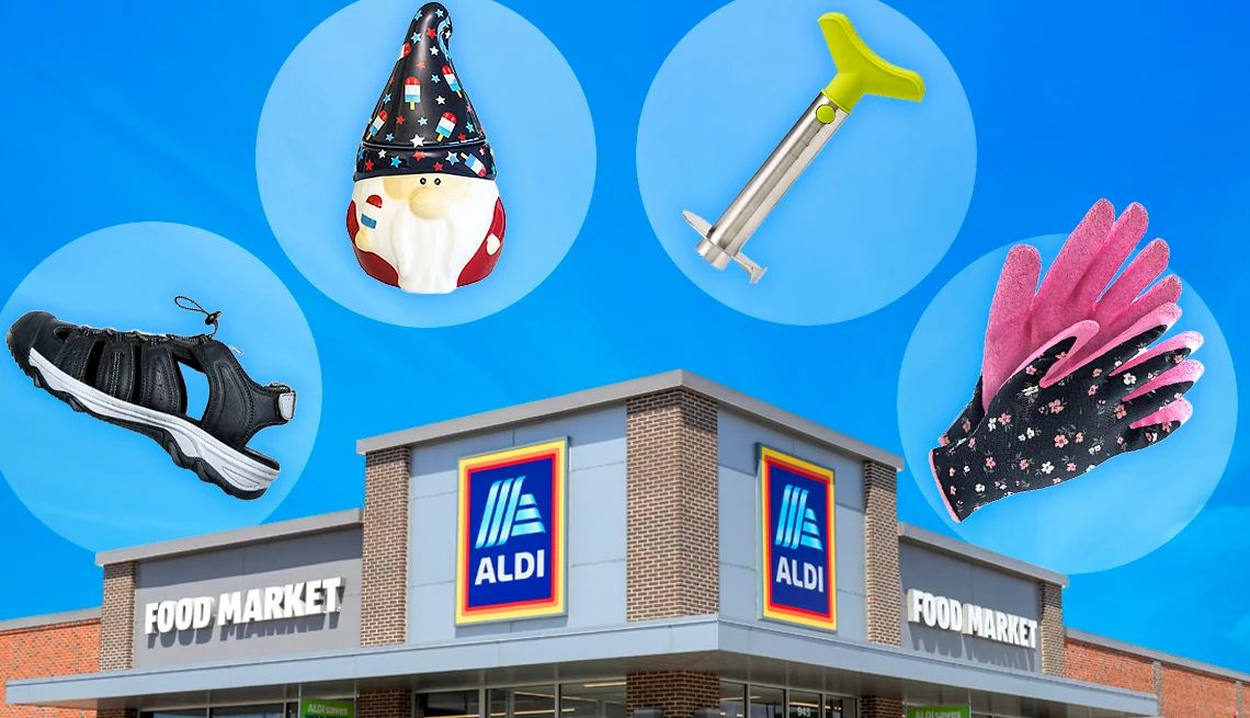 Artículos inusuales en aldi un collage de imágenes de artículos disponibles en aldi