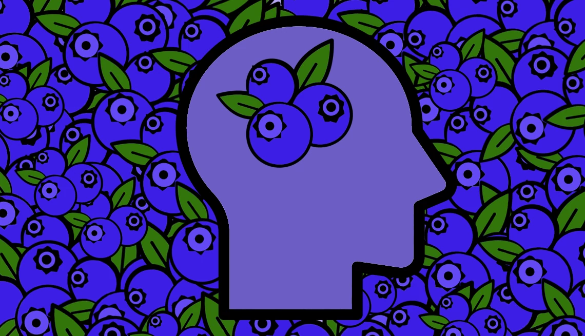 Blueberries and Brain Health blueberry background and blueberries in someone's head
