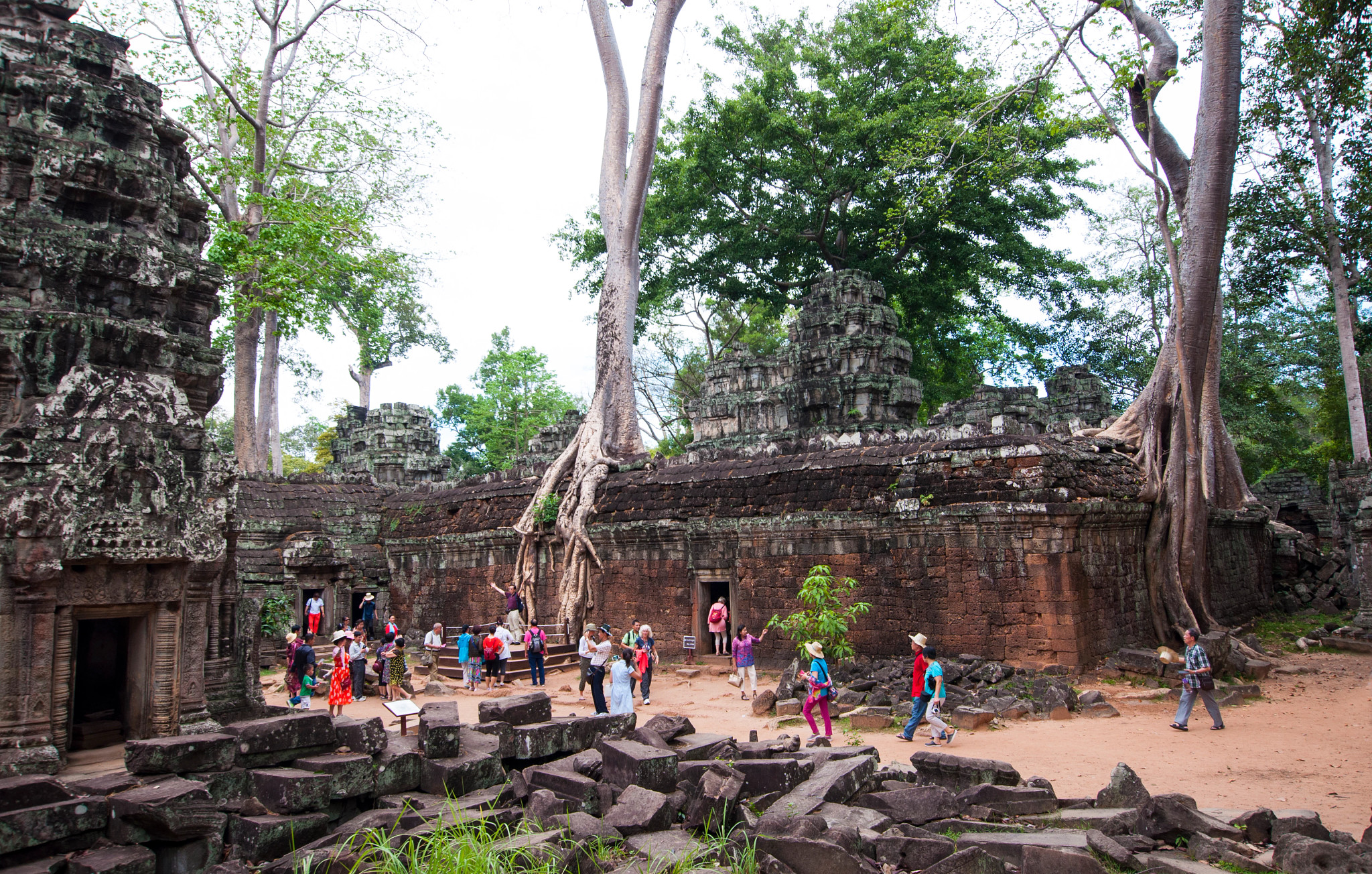 visitors at the Ta Prohm Temple