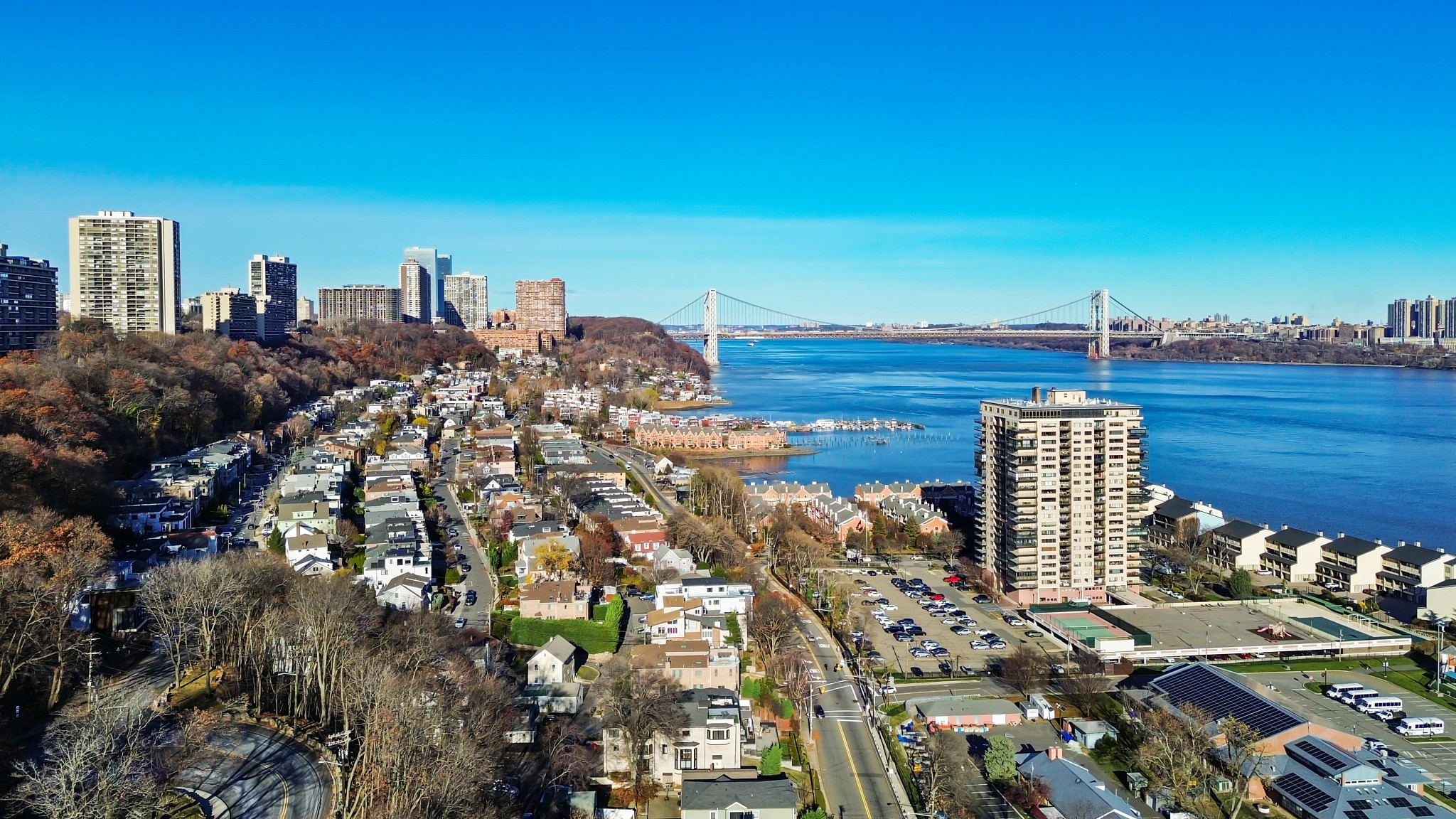 a photo shows a wide-angle view of Cliffside, New Jersey