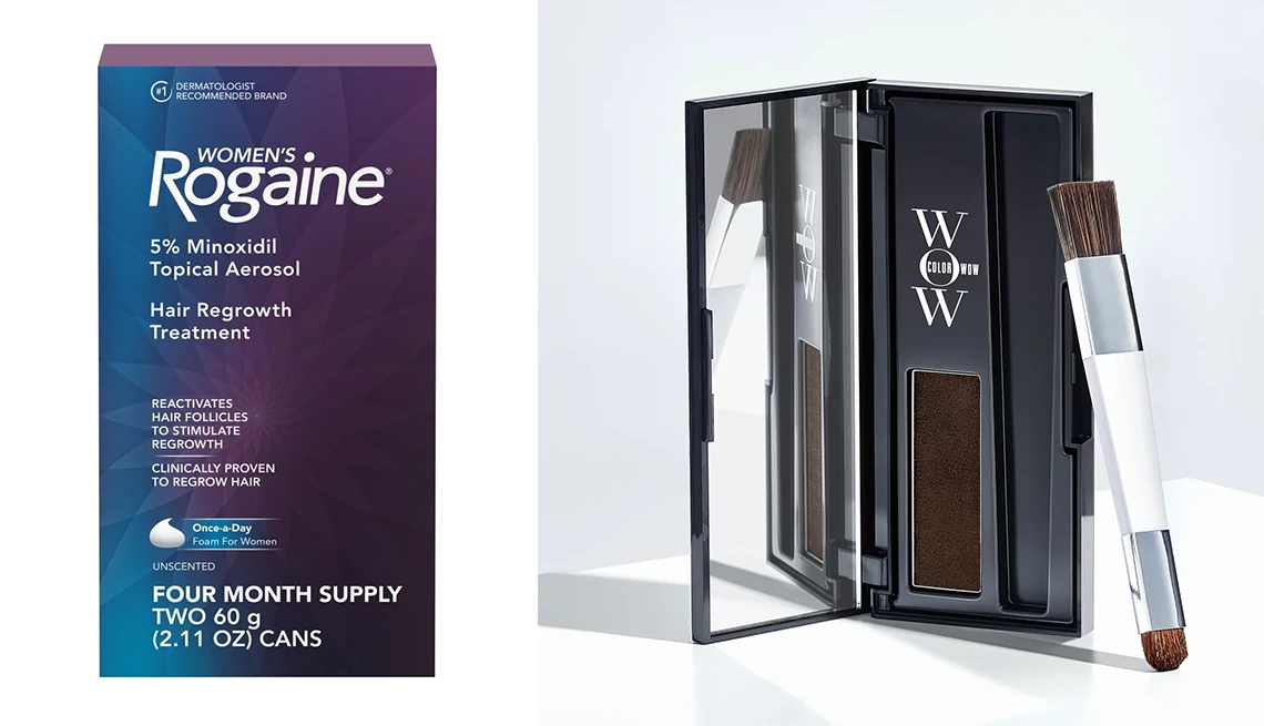 Find your hair-color comfort zone, touch up roots with eye shadow Rogaine Women’s 5% Minoxidil Foam for Hair Regrowth; Color Wow Root Cover Up