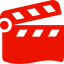 AARP Member Benefits red movie clapperboard logo icon
