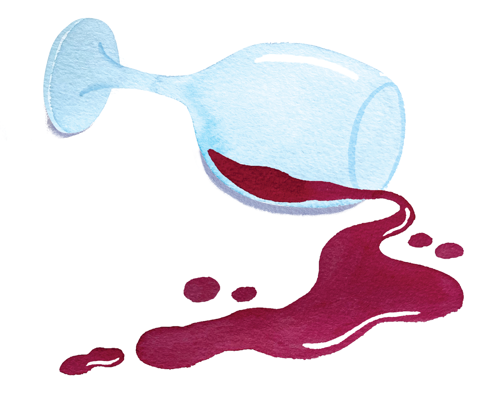Illustration of wine glass knocked over