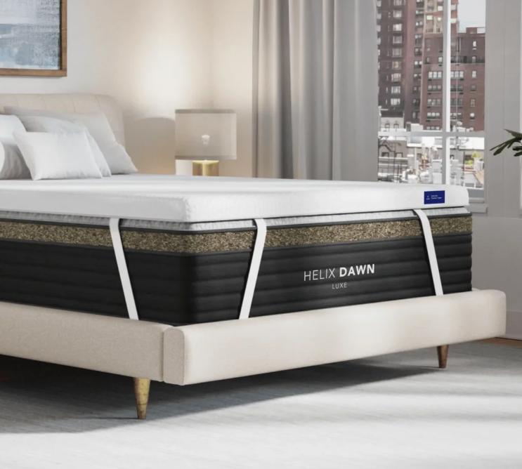 The Helix Premium Mattress Topper on the Helix Dawn mattress