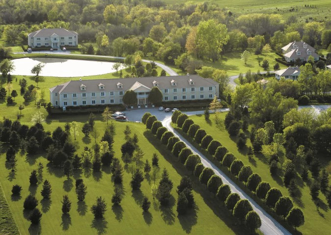 aerial view of The Raj in Fairfield in Iowa