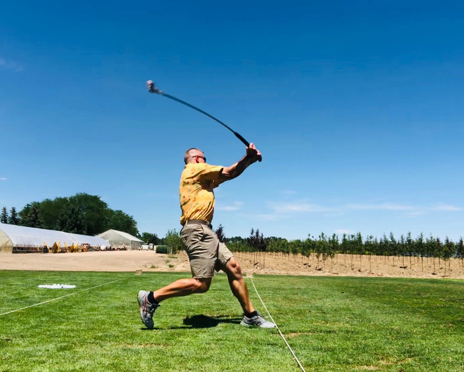 a person playing flinggolf
