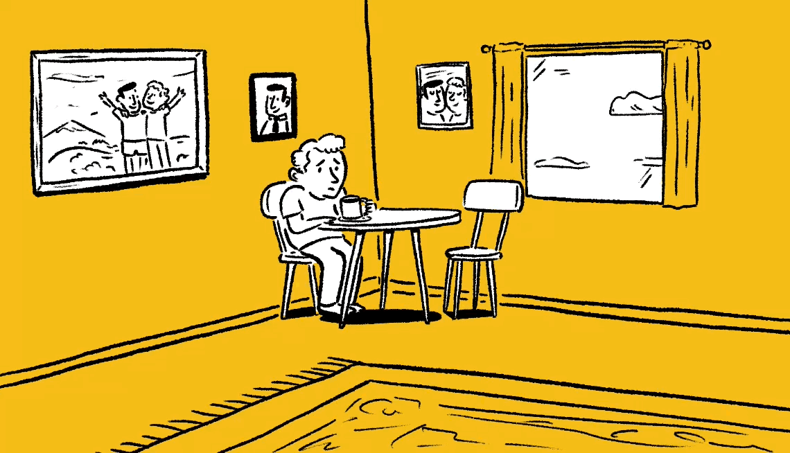 How Grief Affects the Body illustration of a grieving person sitting alone