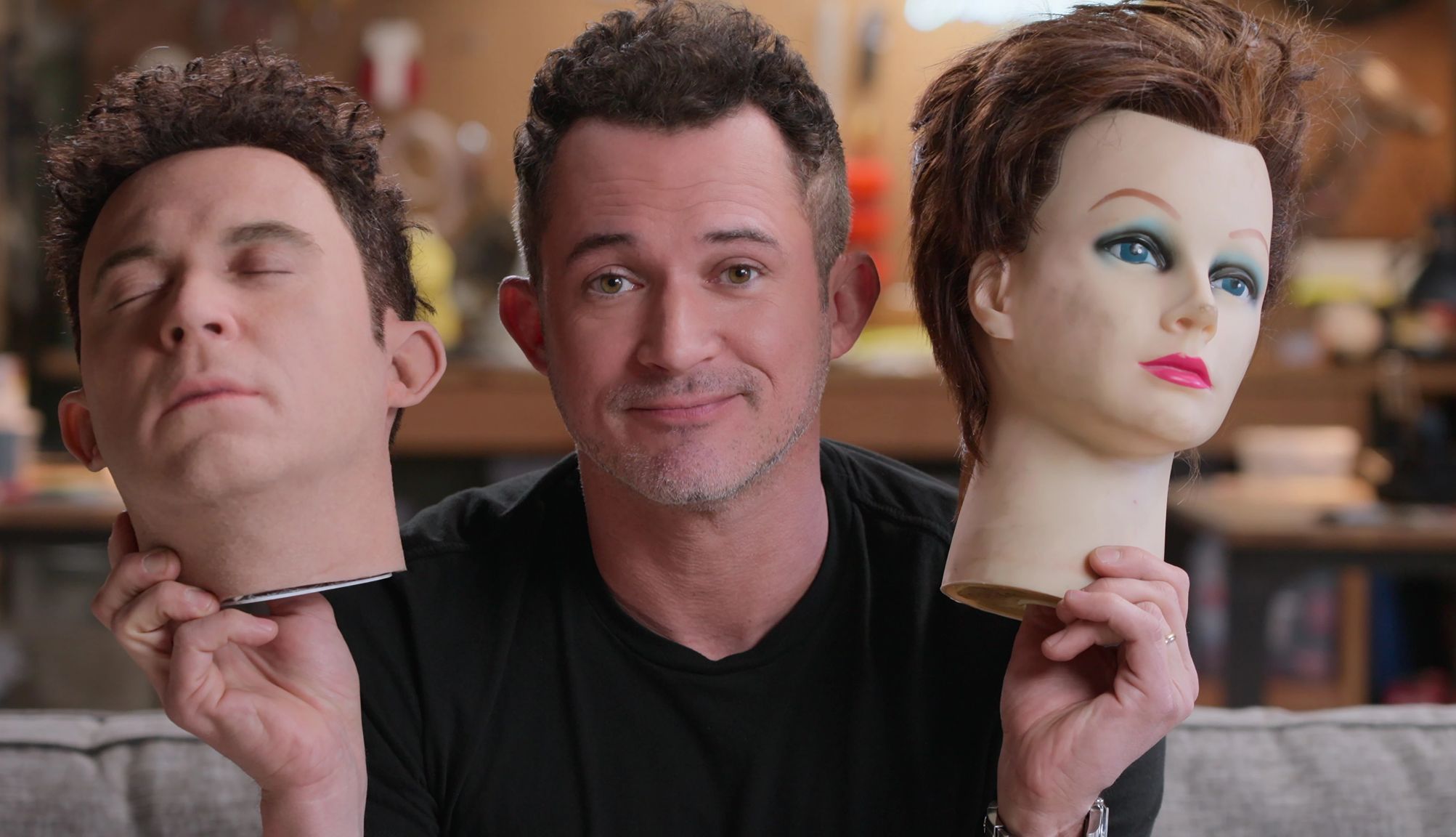 In "The Magic Prank Show," Justin Willman stages elaborate pranks on regular folks Justin Willman holding two fake heads