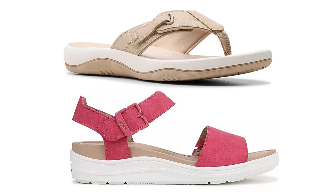The Worst Summer Shoe Mistakes for Women over 50 a selection of comfortable sandals for summer