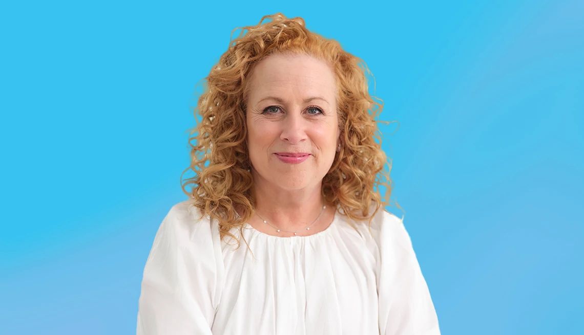Jodi Picoult interview Jodi Picoult against light blue ombre background