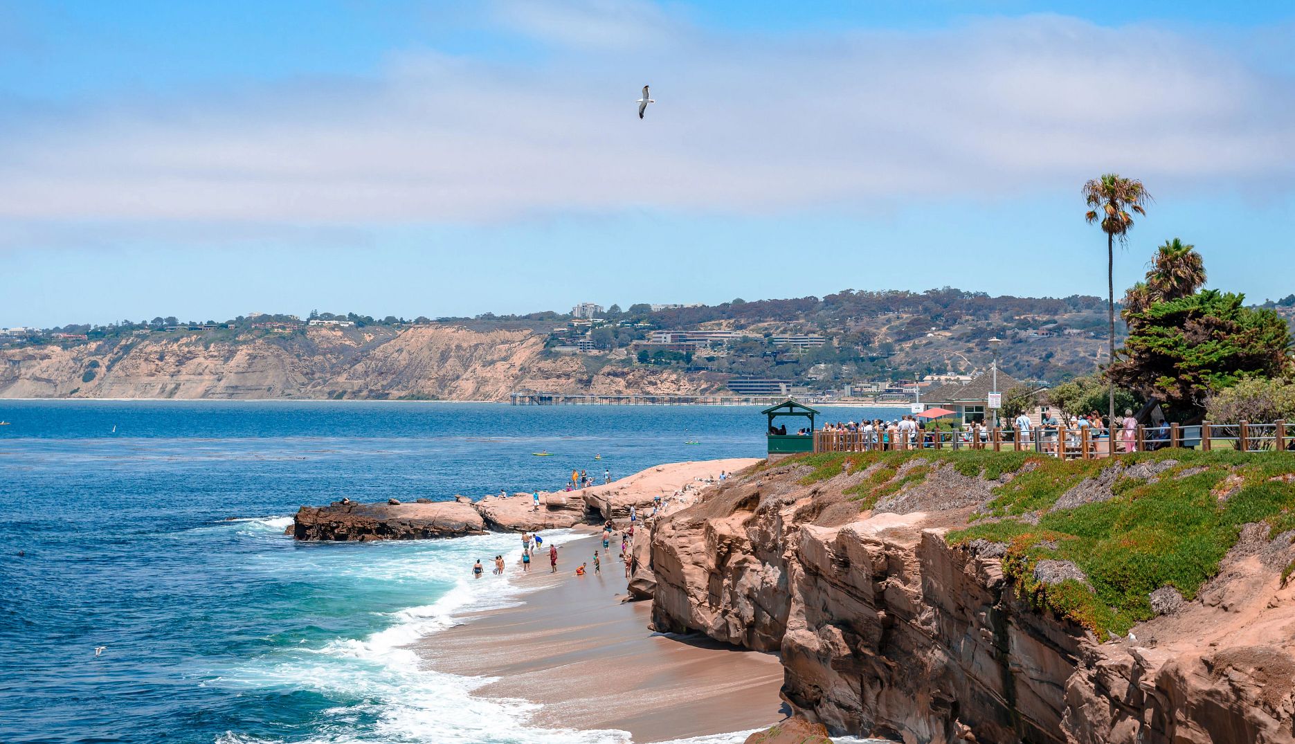 Charming California Seaside Towns people enjoying the beach