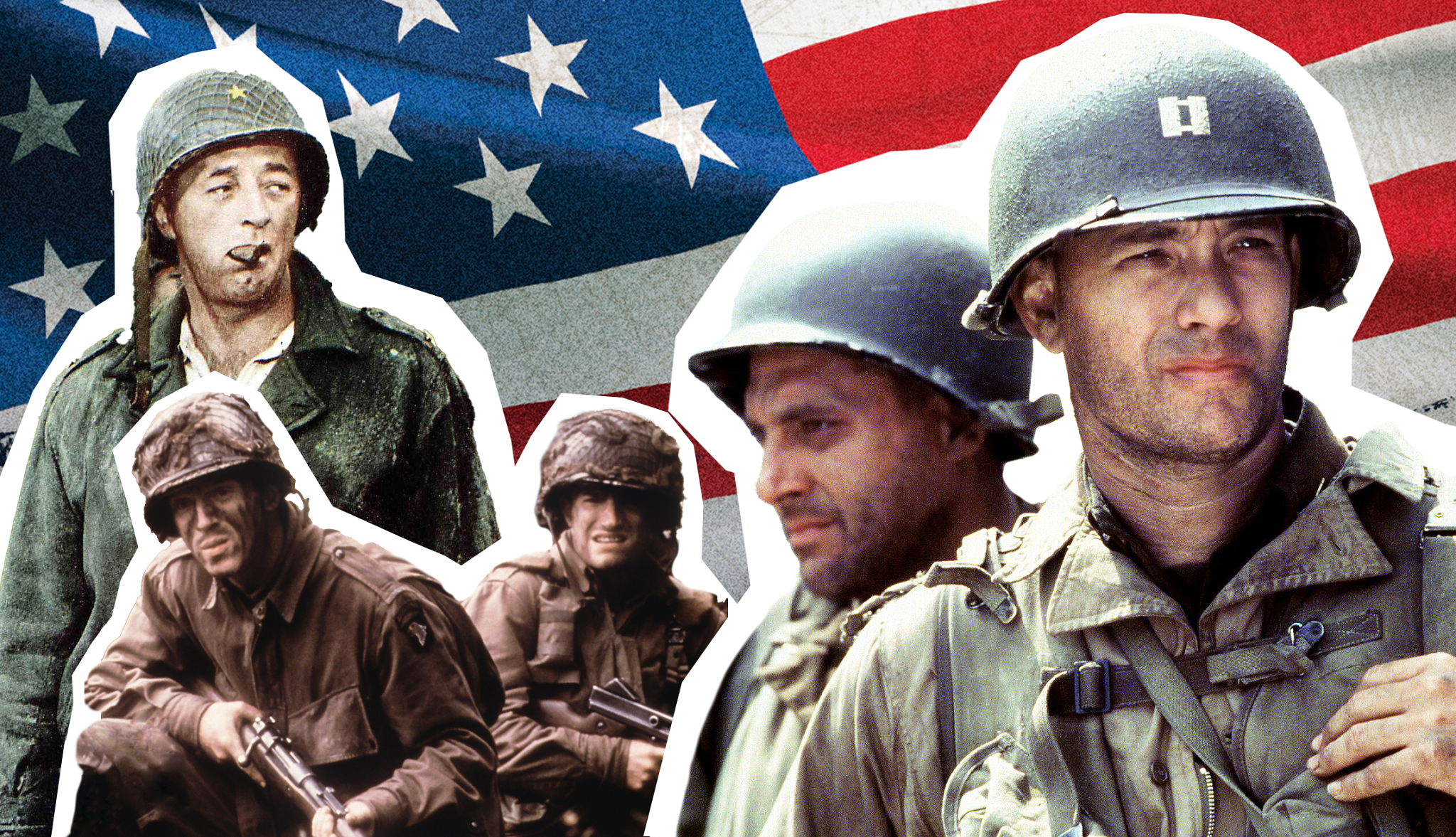 Characters in the films Saving Private Ryan and The Longest Day and the miniseries Band of Brothers