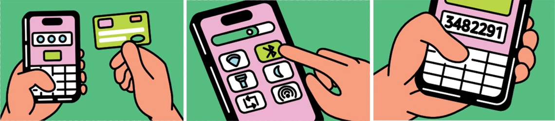 Investiga la aplicación Tres capturas de pantalla de un teléfono móvil.