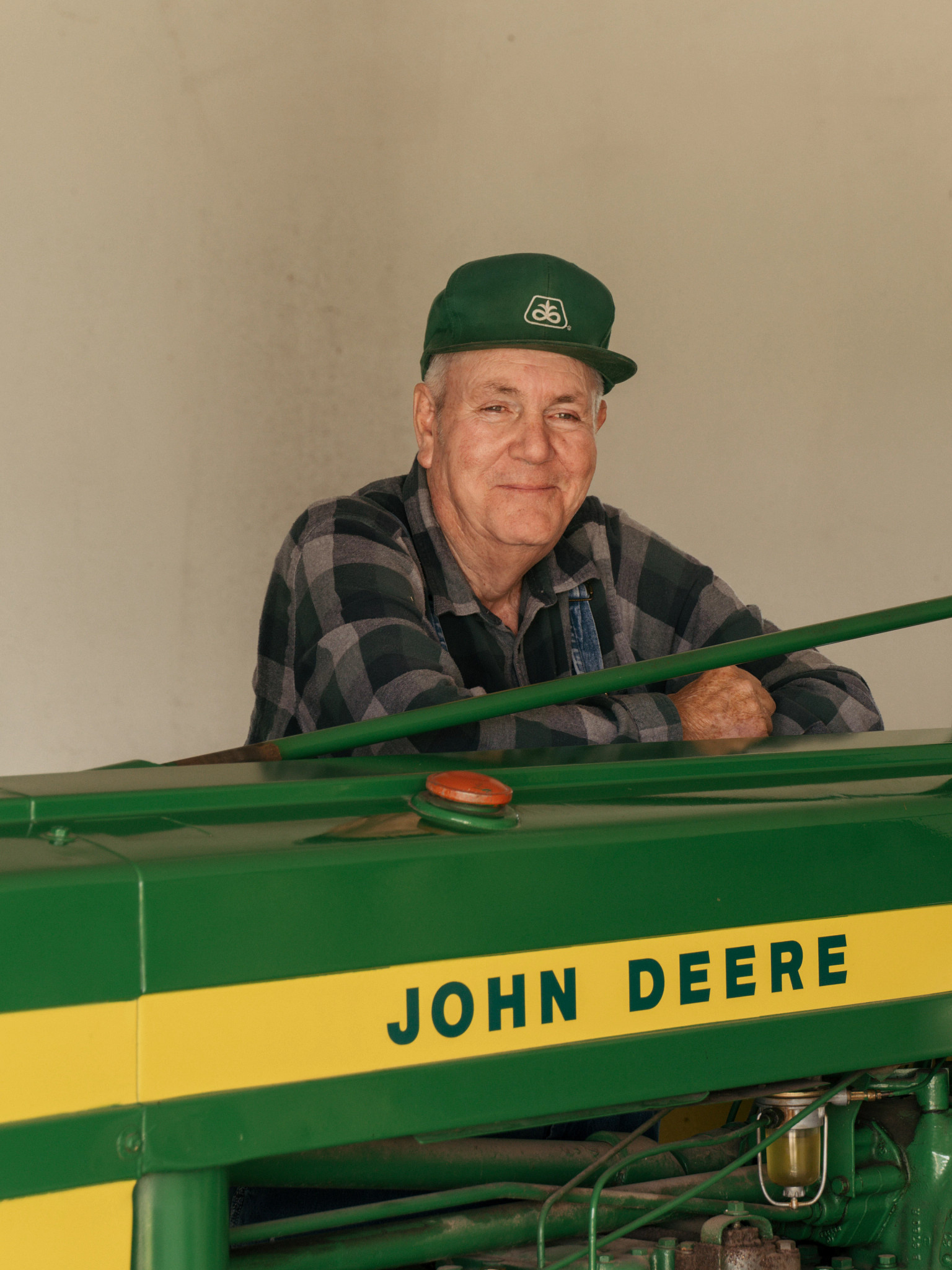 a farmer with his tractor