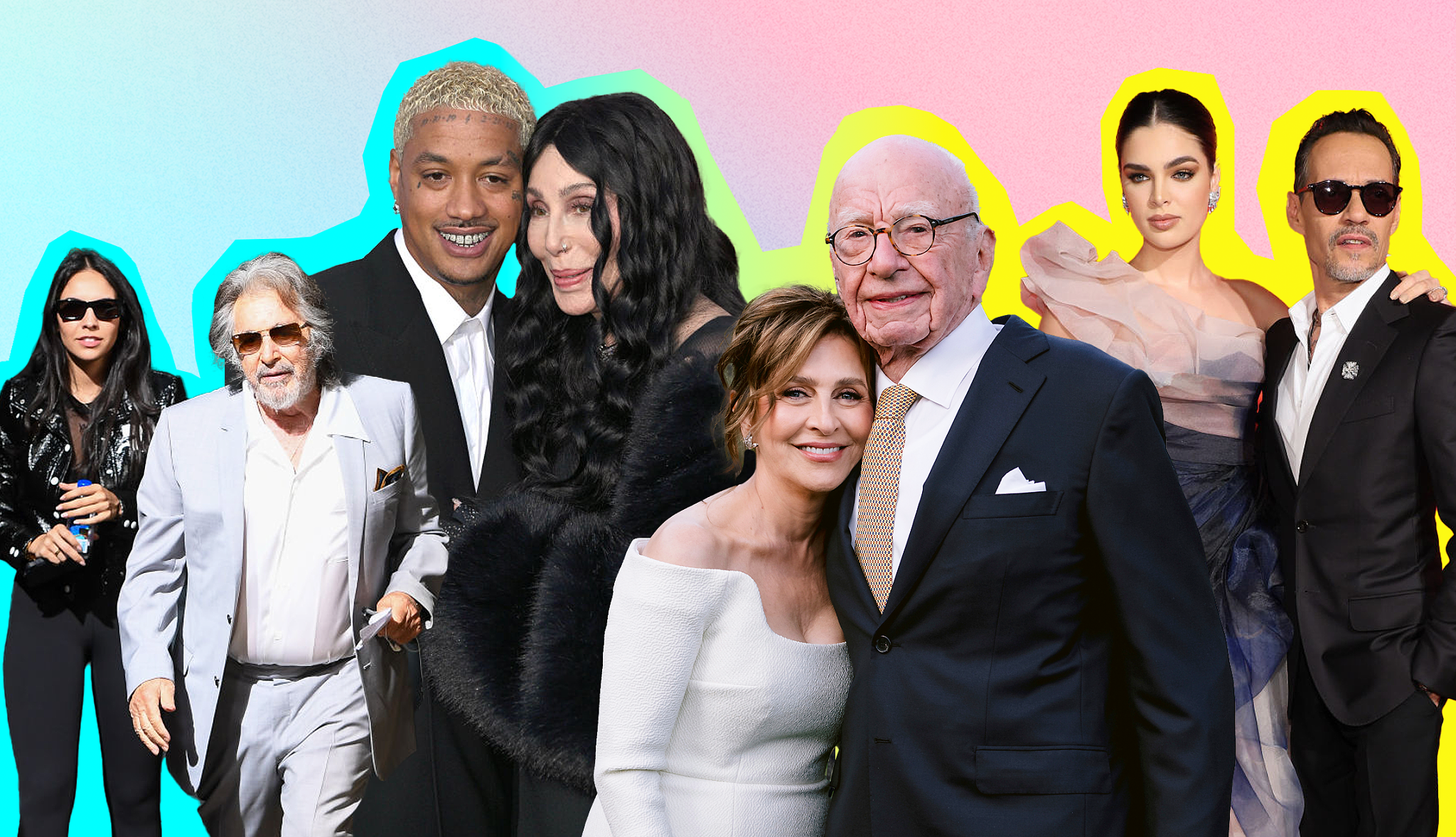 Rethinking the May-December romance Al Pacino and Noor Alfallah, Cher and Alexander Edwards, Rupert Murdoch and Elena Zhukova, Marc Anthony and Nadia Ferreira
