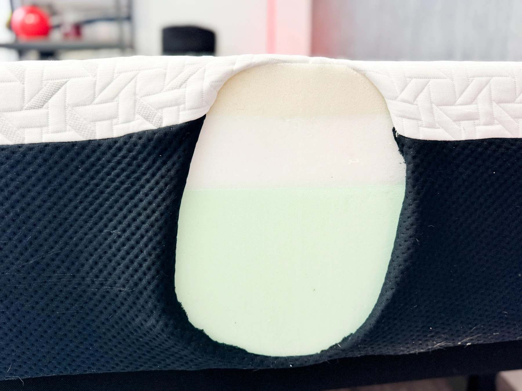 A cut out view of the foam layers inside the Nectar Premier Memory Foam