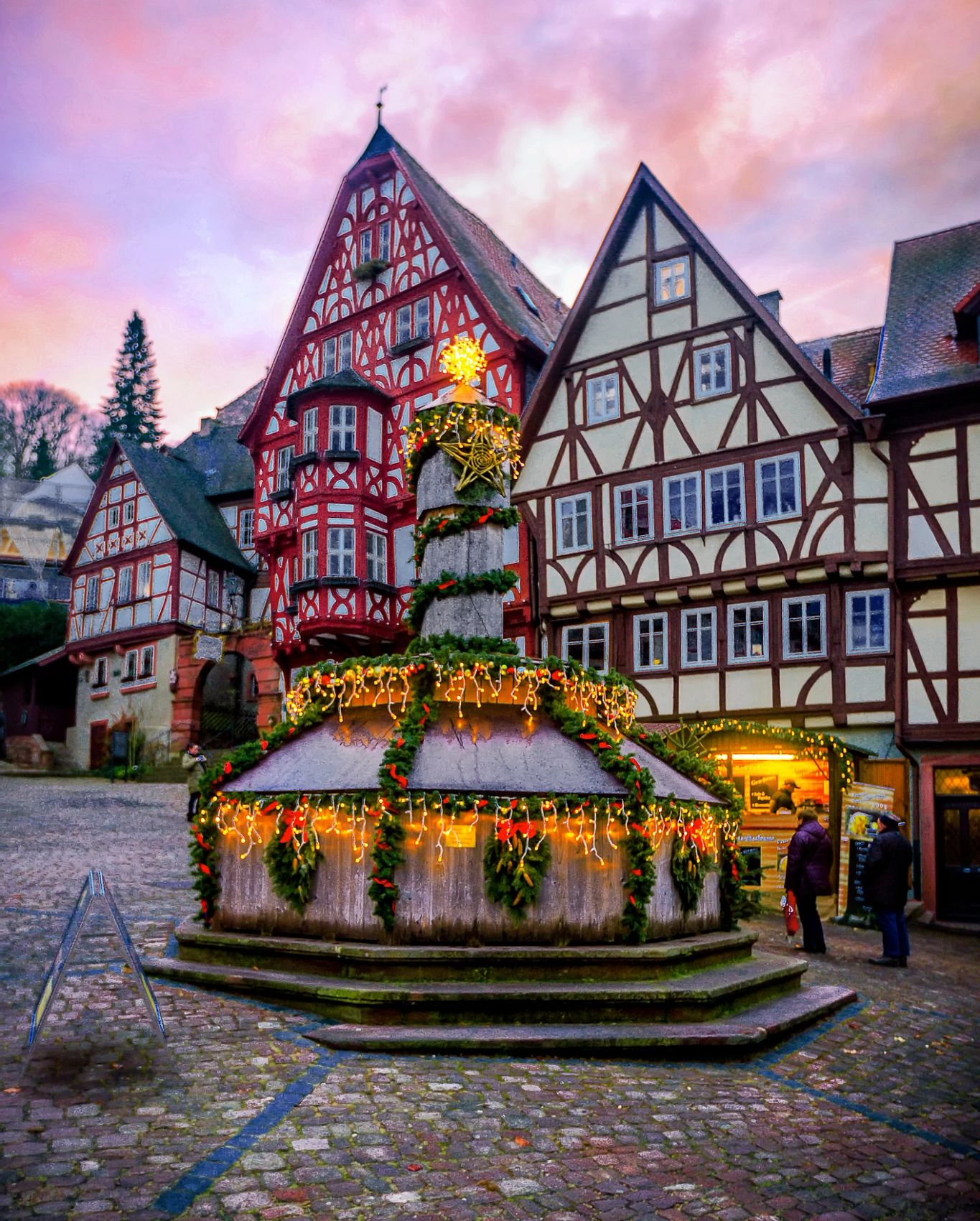 European Christmas Markets a christmas lights display at a christmas market in bavaria, germany