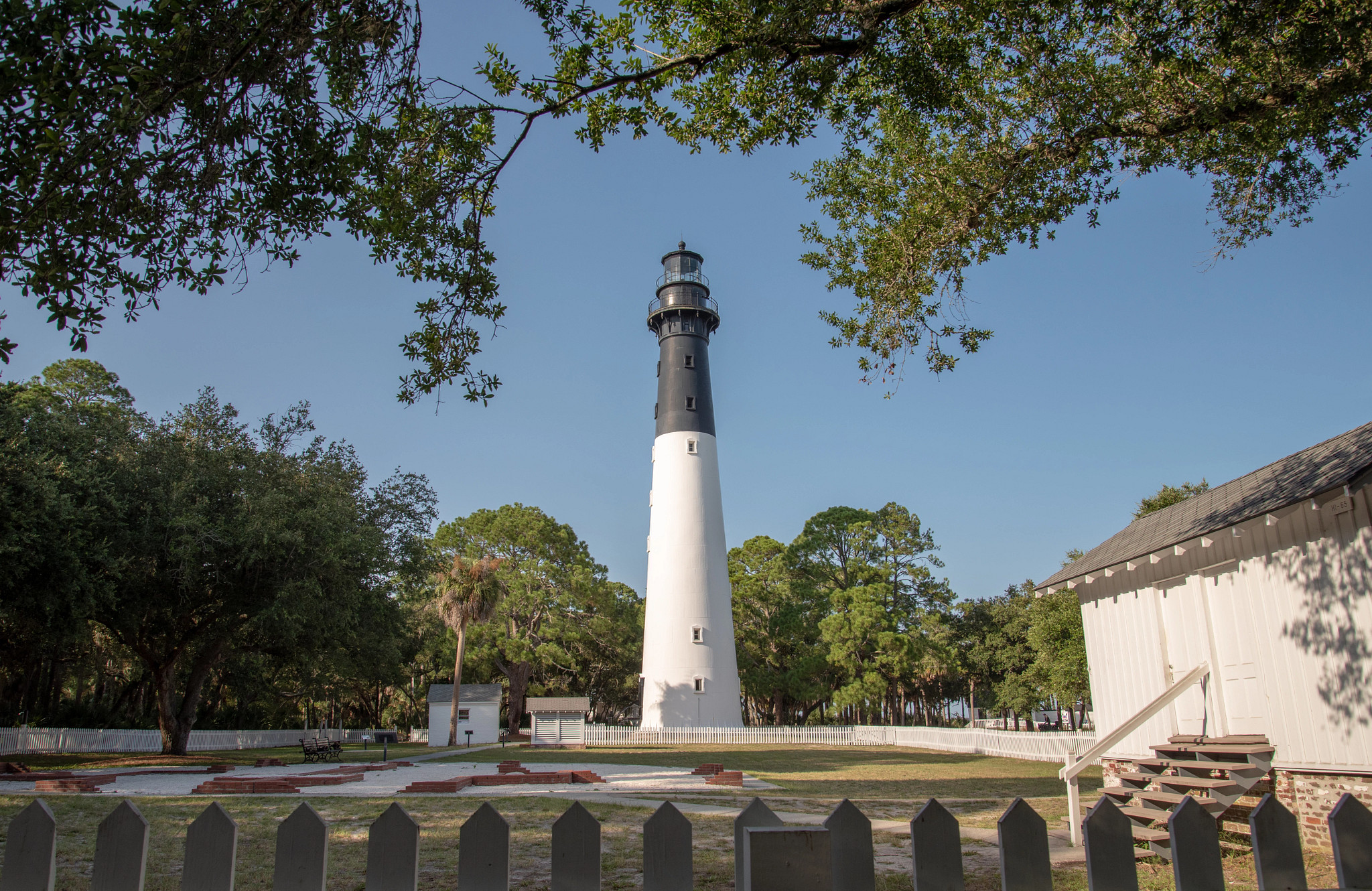 the exterior of a lightlhouse in Beaufort, South Carolina