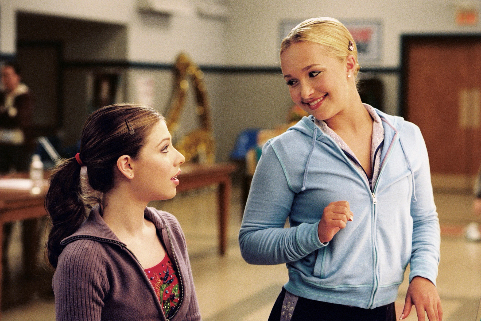 Hayden Panettiere and Michelle Trachtenberg in a scene from Ice Princess