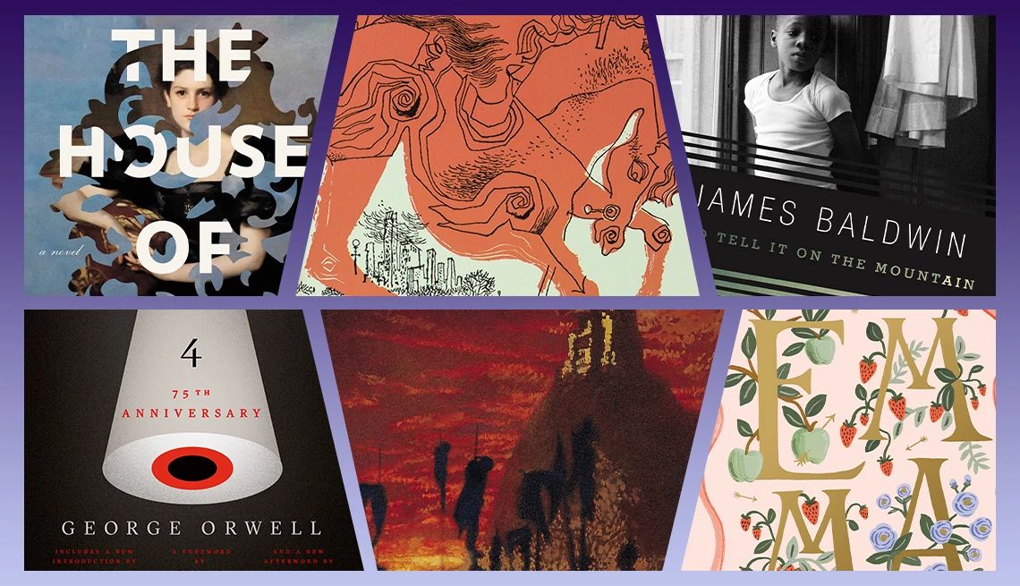 10 Must-Read Classic Novels a collage of details from the covers of classic novels