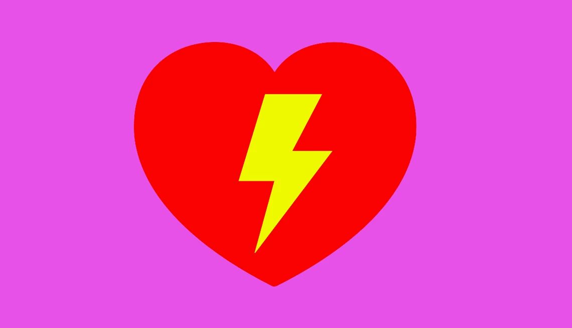 Heart Attack Deaths Drop heart w a lightning symbol