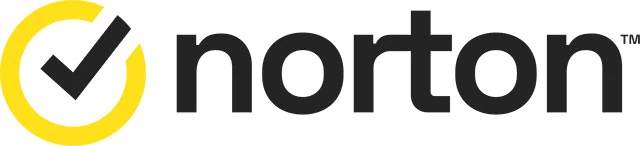 Norton 360 Logo with black lettering and yellow circle symbol with black checkmark inside the circle