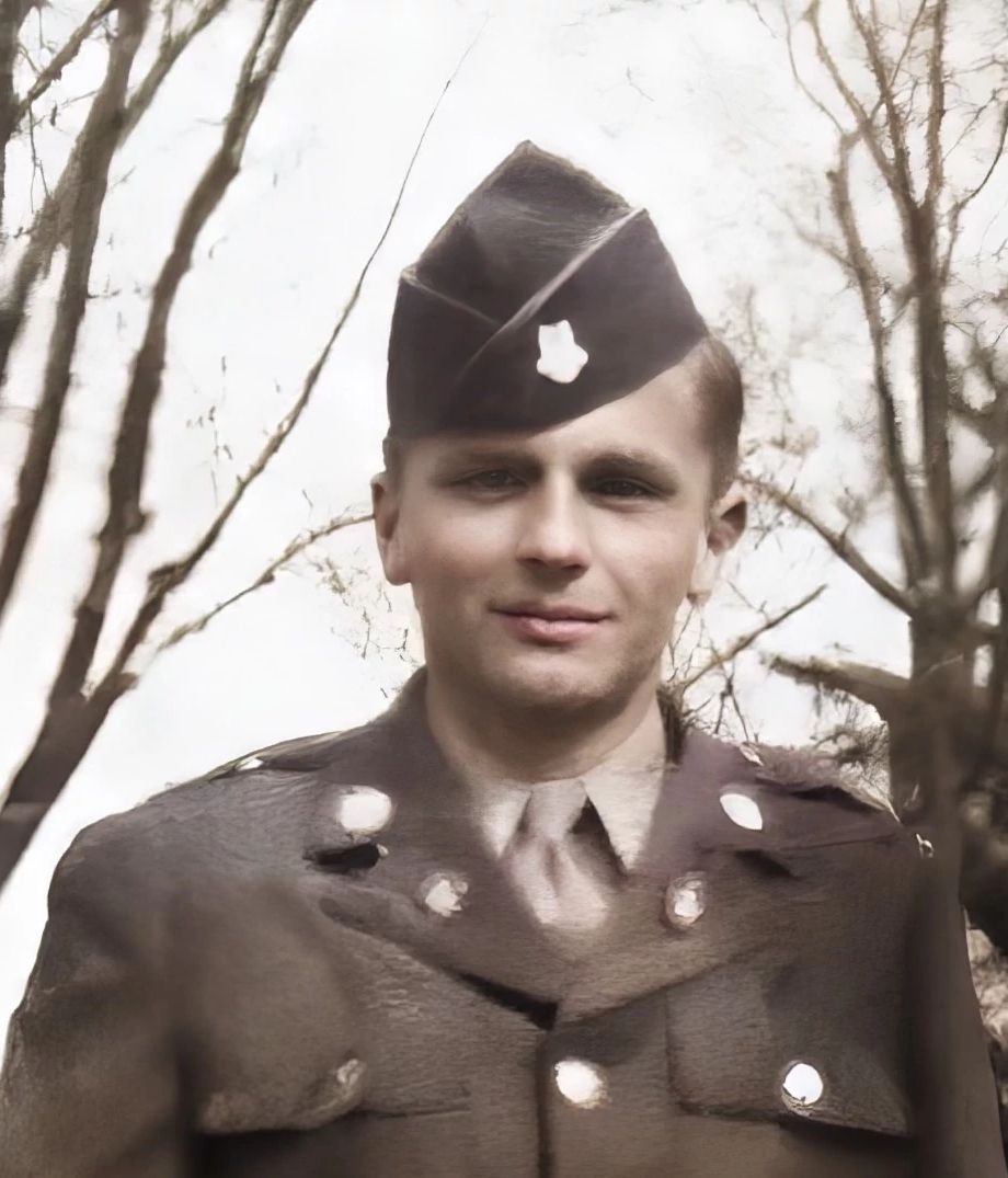 Jack Moran served in the 87th infantry as a staff sergeant Jack Moran in military uniform