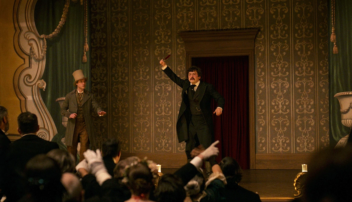 Anthony Boyle as John Wilkes Booth in "Manhunt" Anthony Boyle as John Wilkes Booth in "Manhunt"