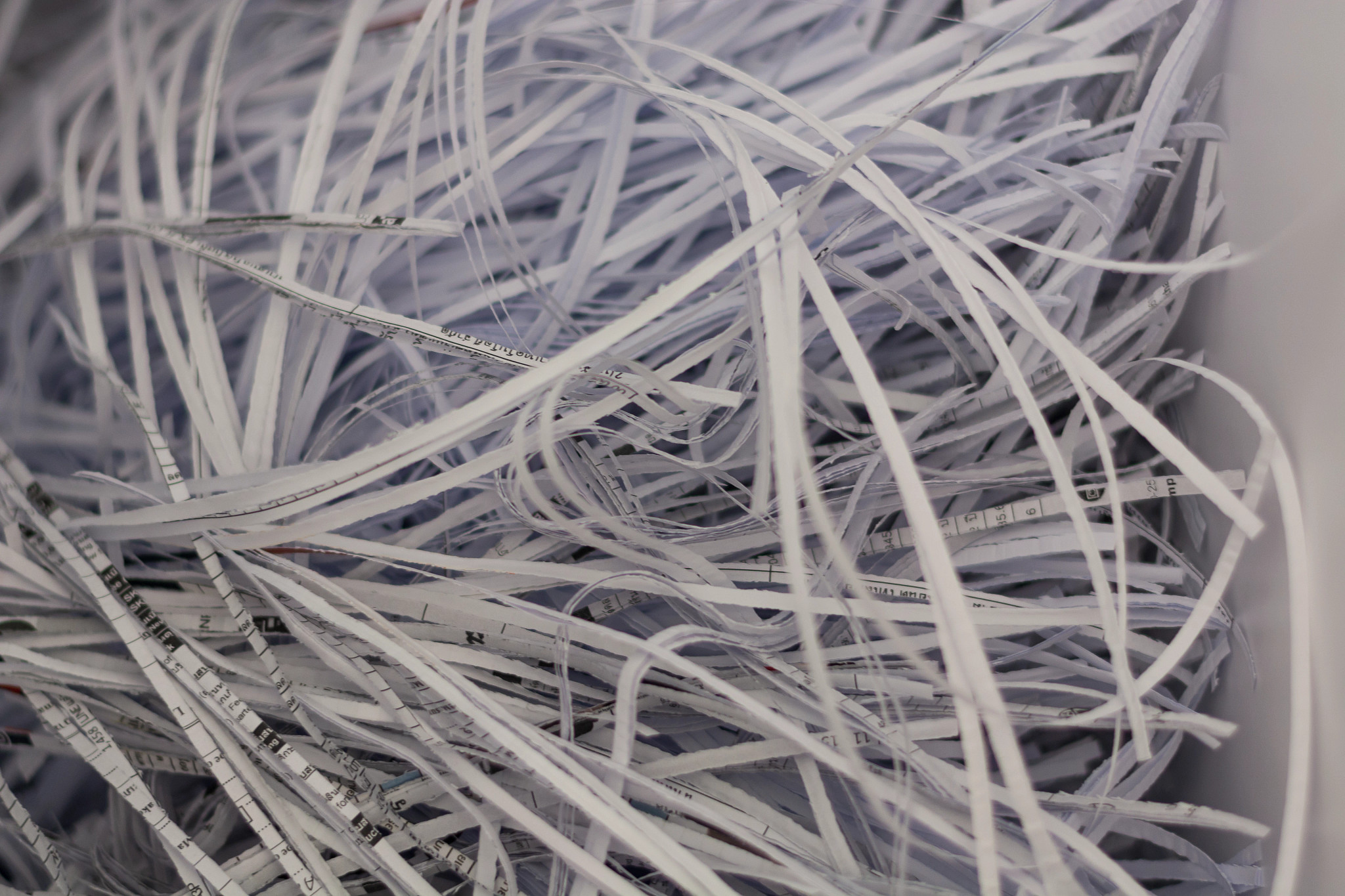 Shredded paper series - confidentiality.