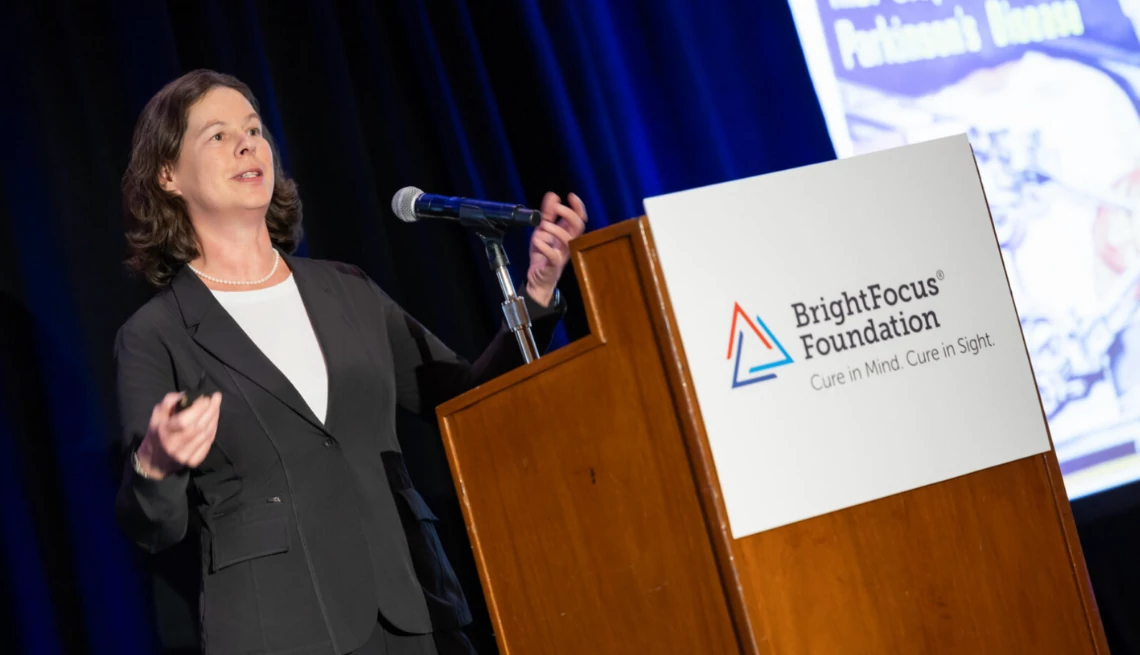 Alzheimer’s Disease Research grantee Dr. Isabelle Aubert presents at BrightFocus Foundation’s 17th  annual Alzheimer’s Fast Track
