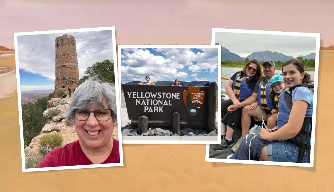 a collage of images from people on trips