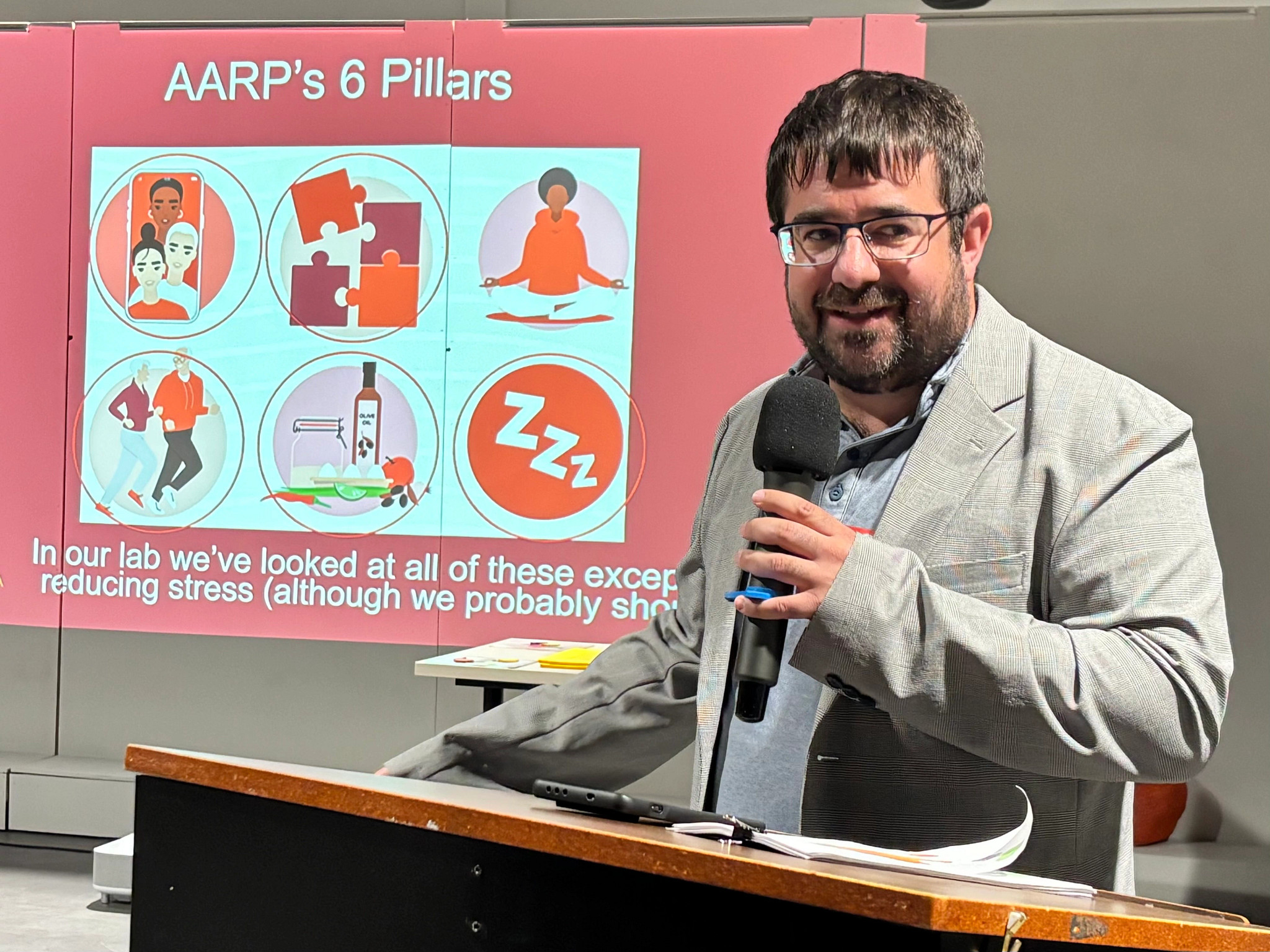 a person speaking at an event