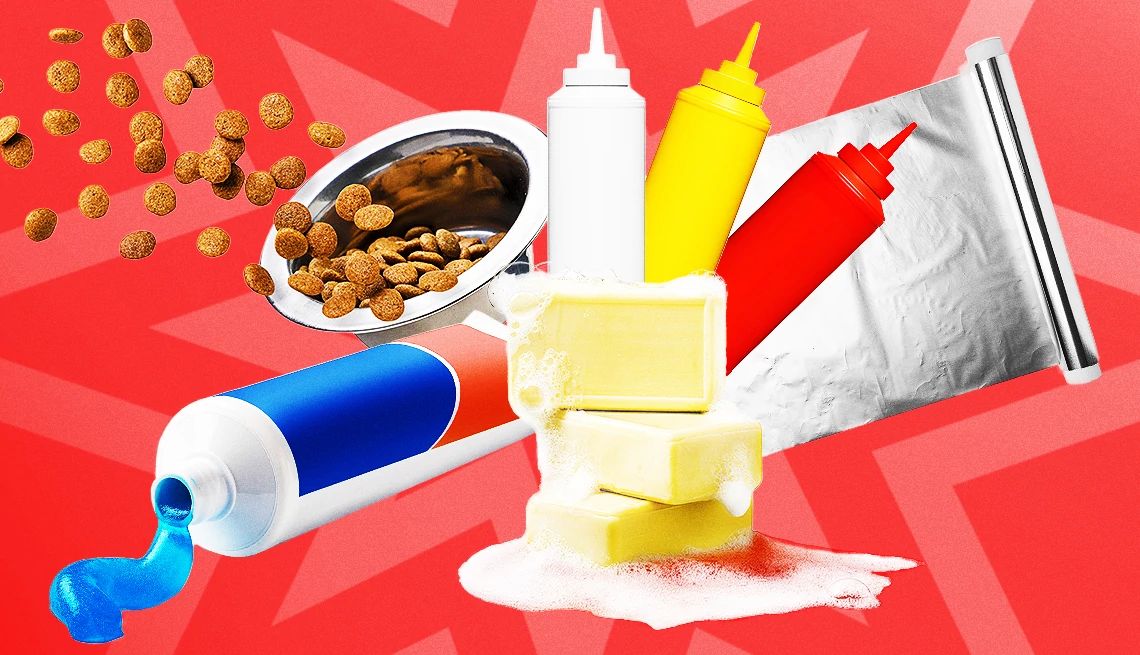 Best Products to Buy Generic a compliation of household products on a red background
