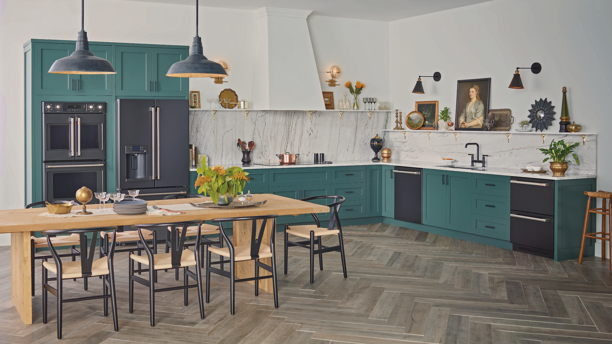 photo of a kitchen with GE appliances